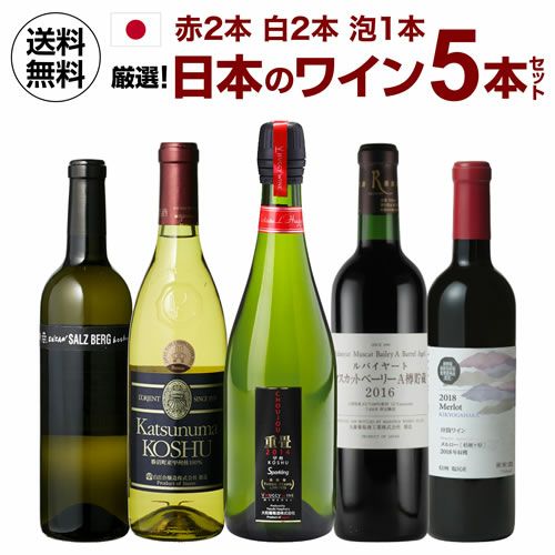 送料無料 日本ワイン5本セット ワインセット 日本ワイン 国産 ワイン