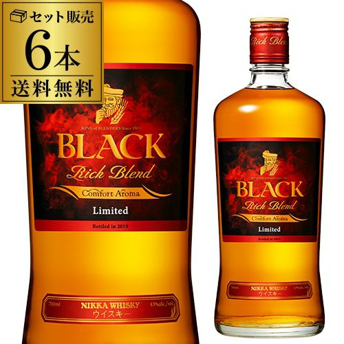 【送料無料】【6本セット】数量限定 ブラックニッカ リッチブレンド コンフォートアロマ 700ml 43度 日本 国産 ジャパニーズ ブレンデッド  ウイスキー BLACK NIKKA Rich Blend Comfort Aroma JAPANESE WHISKY (1本あたり1,967円税抜)  | ...