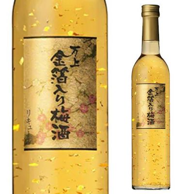 万上 金箔入り梅酒 500ml 6本セット 送料無料 13度 梅酒 金箔 和リキ