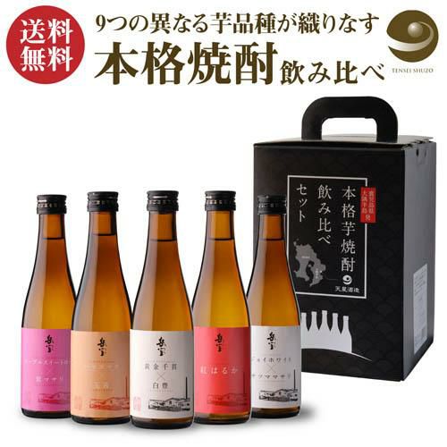 焼酎 芋焼酎 岳宝 飲み比べセット 300ml 5本 セット 鹿児島県 天星酒造 芋焼酎 飲み比べ セット ギフト 贈答 贈物 専用箱付き 酒  プレゼント お酒 長S リカマン オンライン