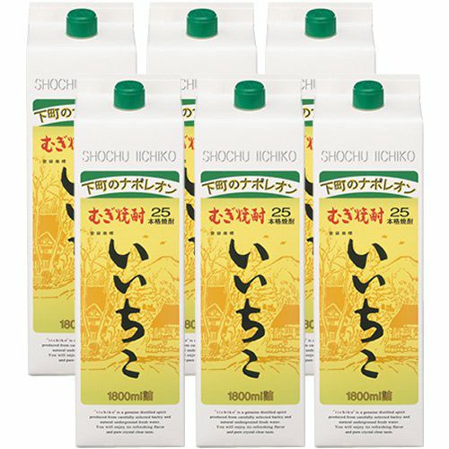 パック》本格むぎ焼酎 いいちこ 25度 麦焼酎 25度 1.8Lパック×6本 大分