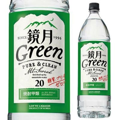 サントリー 鏡月グリーン 25°4Lペット×4本韓国焼酎【ケース(4本入