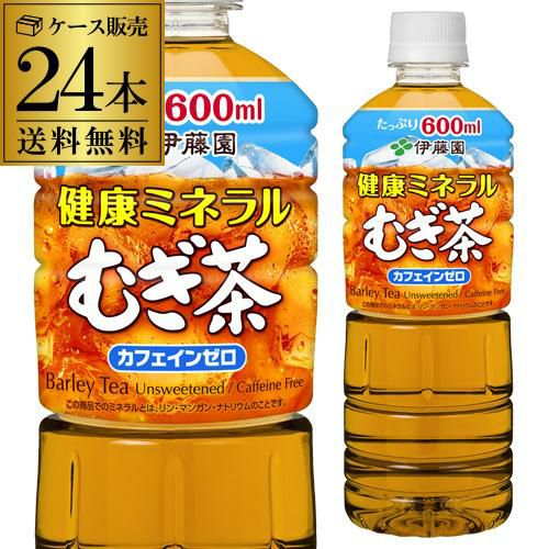 伊藤園 むぎ茶 600ml 24本 送料無料 1ケース 麦茶 PET 健康 ミネラル ペットボトル カフェインゼロ RSL リカマン オンライン