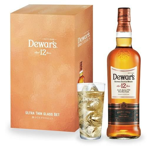 デュワーズ 12年 薄づくりグラス付 ギフト セット 40度 700ml
